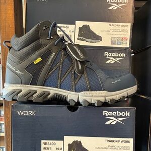 Reebok Men's Navy and Gray TrailGrip Work Boot